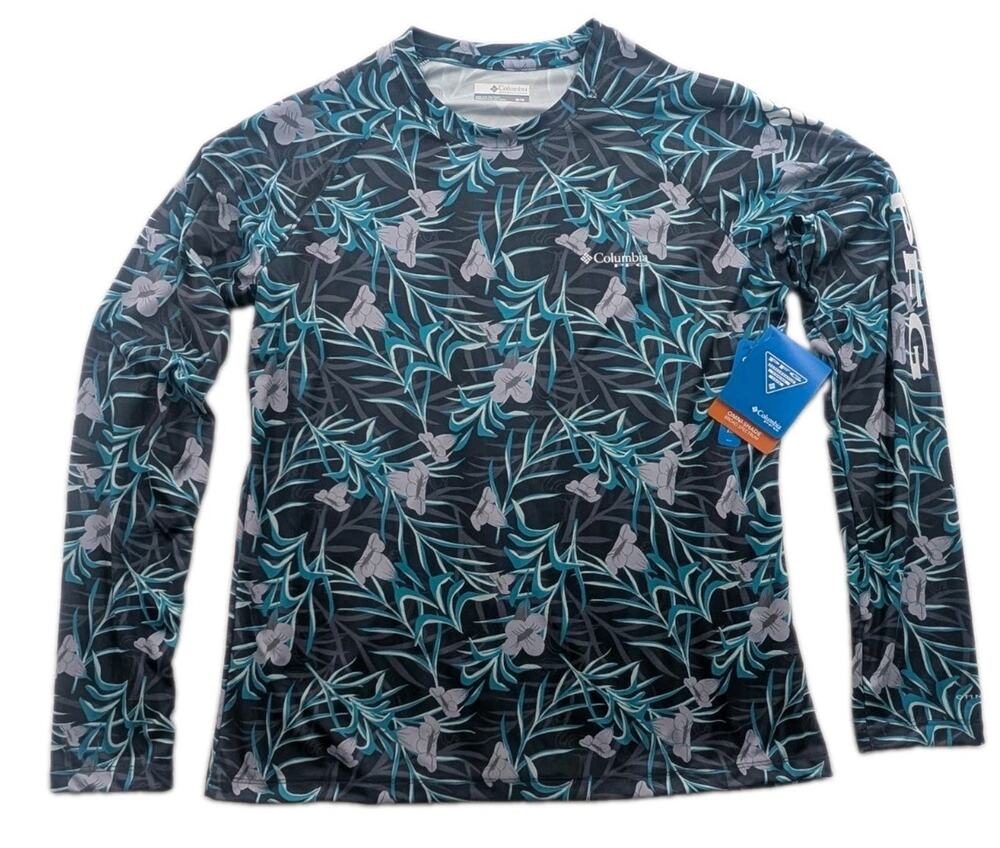 Columbia PFG Womens Size Large Super Tidal Tee Long-Sleeve Shirt Tropic Water